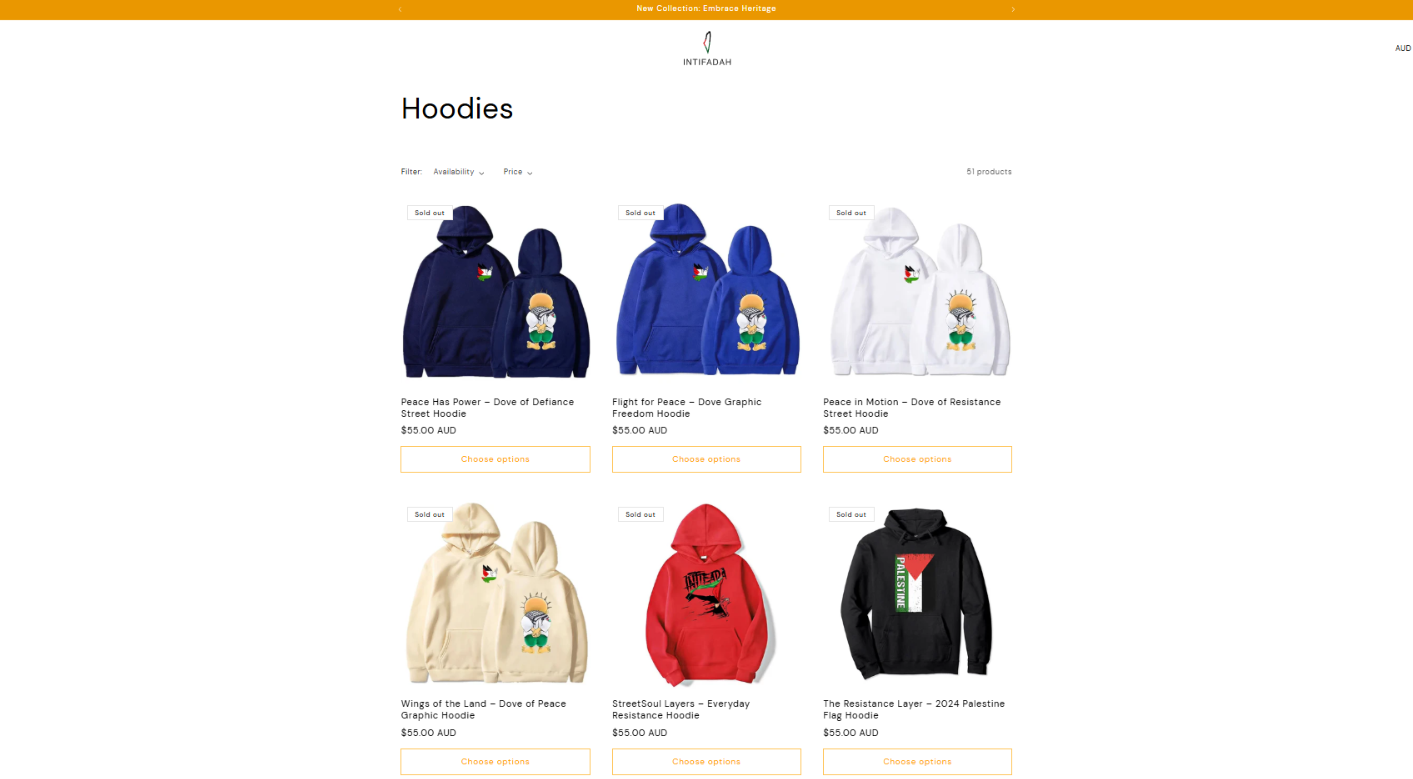 INTIFADAH — Shopify Apparel Brand screenshot